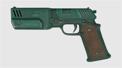 D Model Low Poly Pistol With Pbr Materials Vr Ar Low Poly Cgtrader My