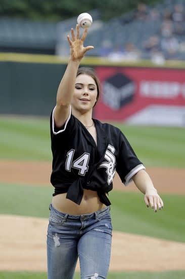 Mckayla Maroney Throws Acrobatic First Pitch At White Sox Game Video