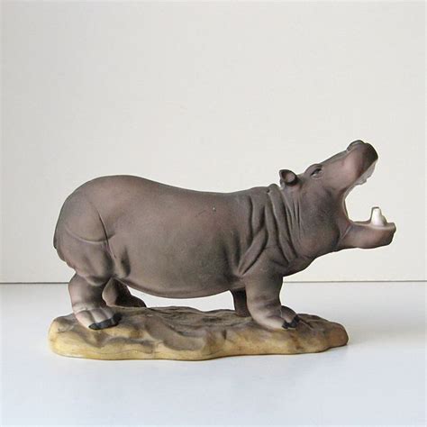 Hippopotamus Figurine Porcelain Hippo Hippo Figurine Hippo Etsy