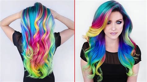 Rainbow Hair Color Transformations Creating Colorful Hair Youtube