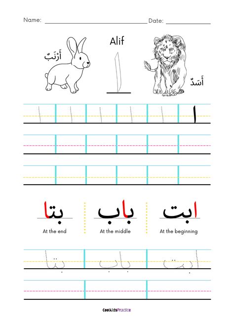 Arabic Letters Primary Ilm Worksheets Library