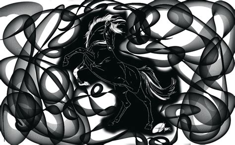 Black And White Abstract Horse By Littlekitty09 On Deviantart