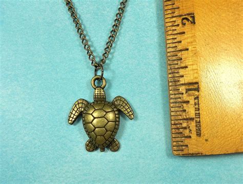 Bronze Sea Turtle Necklace Sea Turtle Jewelry Turtle Lover T Sea Turtle Pendant Turtle