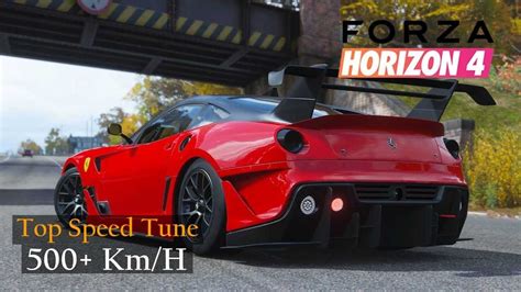 Forza Horizon 4 Ferrari 599xx Evo Top Speed Tune Guide 500 Kmh