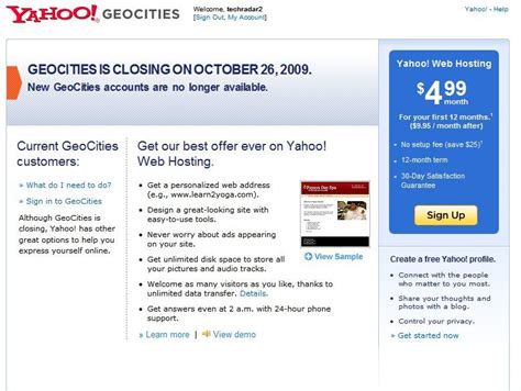 rise of the social web geocities closes fond memories of free sites and terrible web design