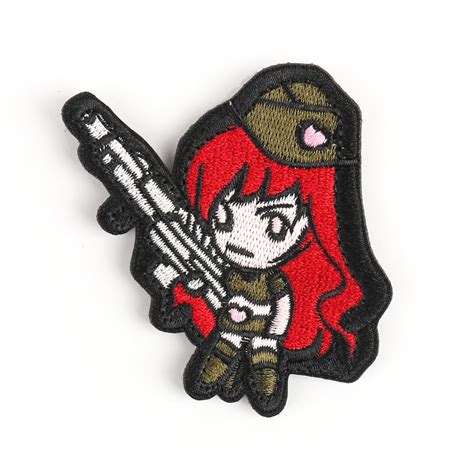 Areyourshop Gun Girl Morale Patch Full Color Morale Patch High Contrast