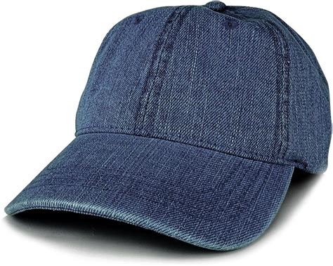 Low Profile Unstructured Denim Garment Washed Baseball Cap Blue