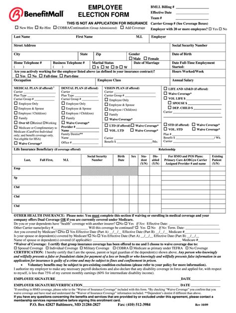 Benefit Enrollment Form Template Fill Out And Sign Online Dochub