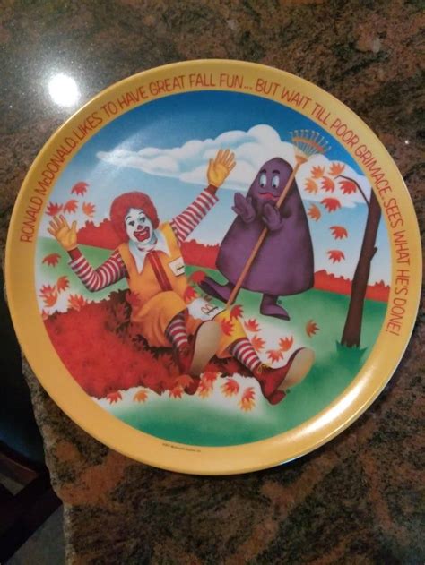 I Totally Had One Of These Mcdonalds Plates Fall Fun Fun 80s