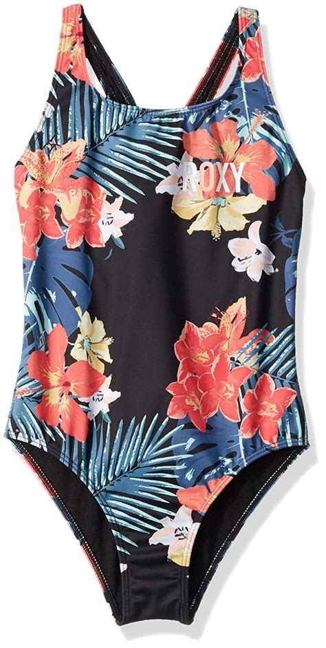 Roxy Swimwear Kids Girls Swimsuit Island Trip One Piece Floral 14