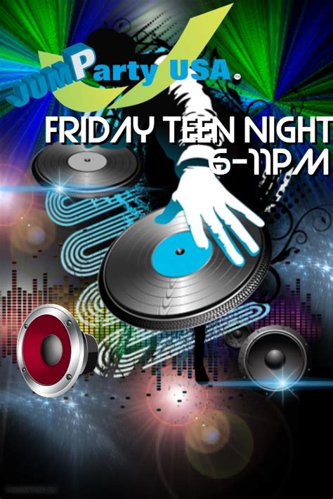 Friday Teen Night Dj Jump Party Usa