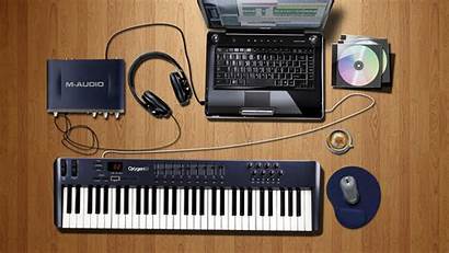 Studio Wallpapers Headphones Synthesizer Audio Keyboards Note