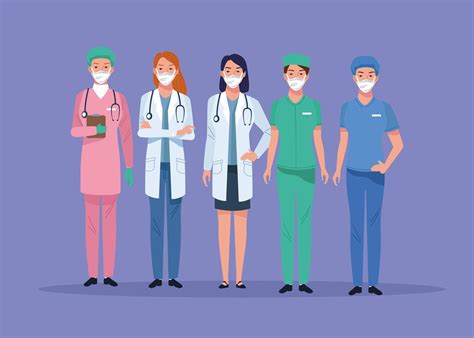 Group Of Healthcare Workers Characters 1251803 Vector Art At Vecteezy