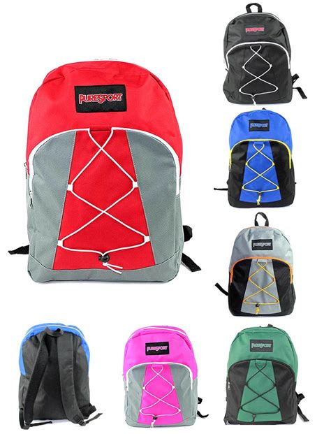 Bulk Bungee Backpacks Assorted Colors 17 Wholesale School Items