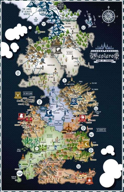 Map Of Westeros Game Of Thrones Game Of Thrones Westeros Game Of