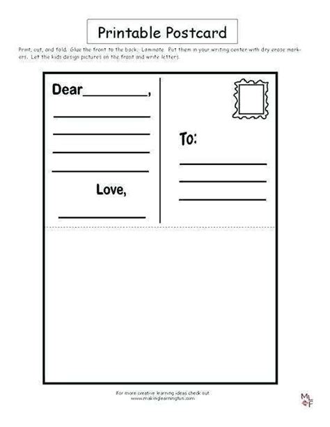 66 Postcard Template For Kids For Ms Word With Postcard Template For