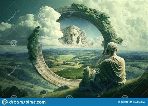 Mind Of God With View Of A Peaceful Landscape Filled With Rolling