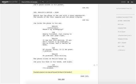 How To Write A Screenplay Using Amazon Storywriter