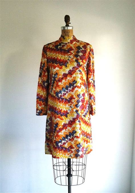 60s mod rainbow dress victor costa 1960s op art psychedelic etsy rainbow dress dresses