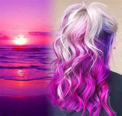 Beautiful Purple Sunset Hair Color With Pink Purple And Platinum Capelli