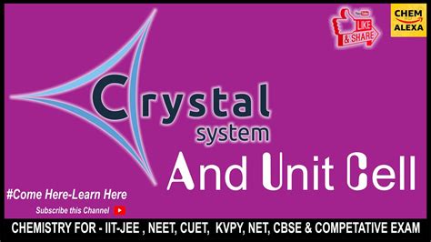 crystal system types of unit cells and rank of unit cell youtube