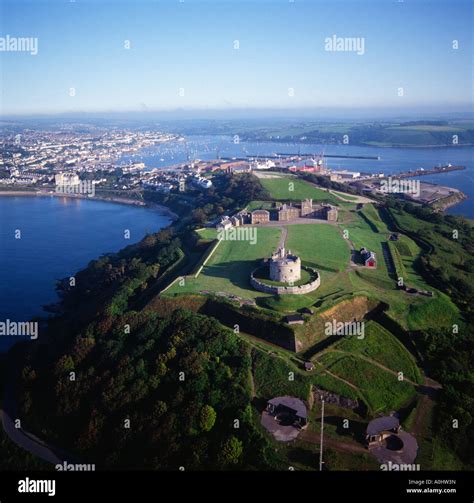 Pendennis Castle Falmouth Cornwall Uk Aerial View Stock Photo Alamy