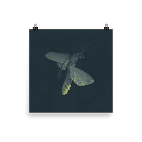 Firefly Insect Wildlife Art Illustration Painting Print Etsy
