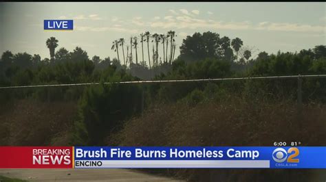 Homeless Encampments Burned In Brush Fire In Sepulveda Basin Youtube