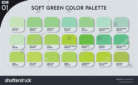 Soft Green Color Palette Color Guide Palette Royalty Free Stock