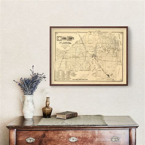 Vintage Map Of Duval County Florida 1885 By Teds Vintage Art