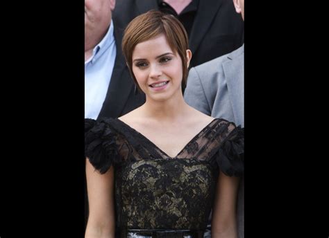 Emma Watson Steps Out In Black Lace Shaggy Do To Harry Potter Photocall Photos