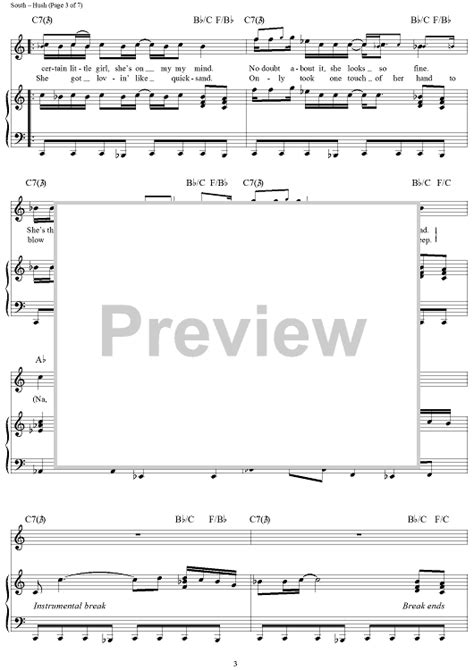 hush sheet music by deep purple for piano vocal chords sheet music now