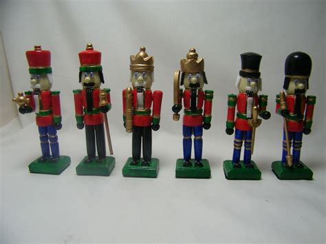 Set Of Six Hand Painted Christmas Miniature Nutcrackers Christmas