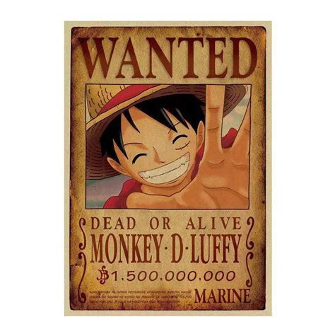 Avis De Recherche One Piece Monkey D Luffy Wanted Boutique One Piece