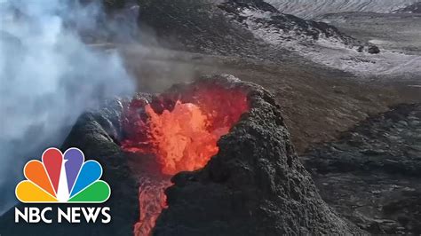 Drone Video Shows Bubbling Lava Inside Icelands Fiery Volcano Nbc