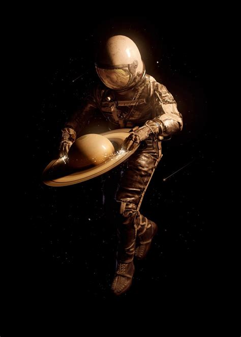 Saturntable Poster By Nicebleed Displate Astronaut Art Astronaut