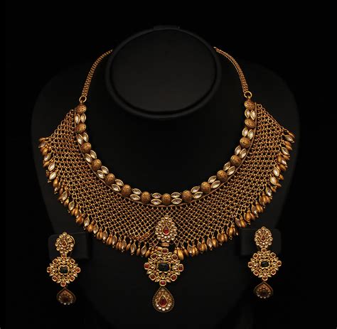 gold and diamond jewellery designs beautiful antique bridal necklace sets from vummidi