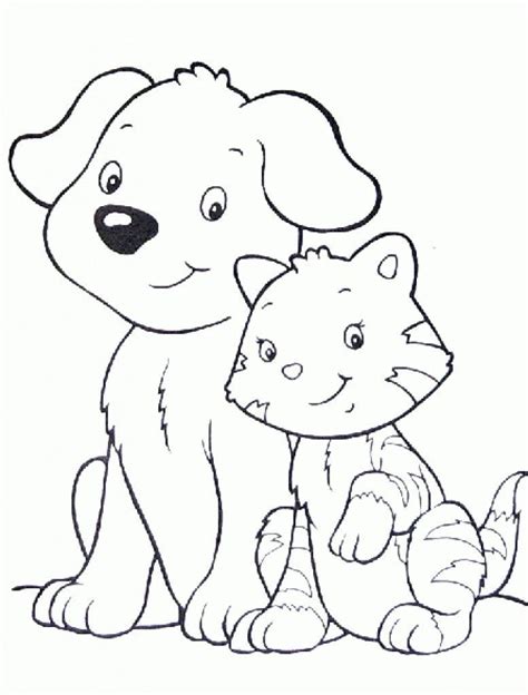 Cat And Dog Coloring Page Dog Coloring Page Cat