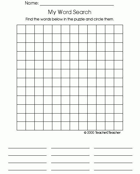 Blank Word Search Puzzles Printable Thank You For Visiting For Blank