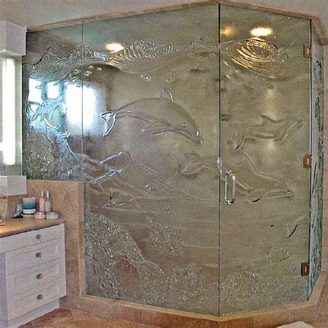 shower enclosure etched glass shower doors glass shower doors door glass design