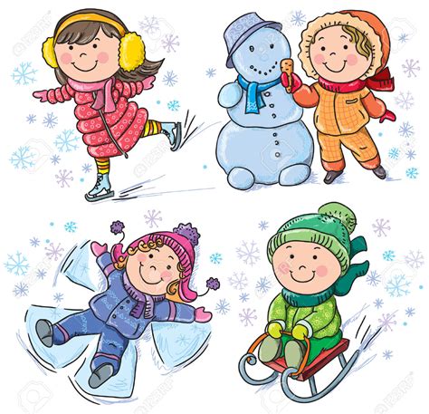 Kids Playing In Snow Clipart 353px Image 8