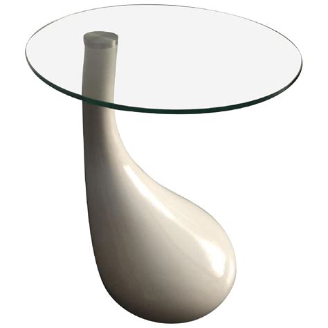 Manhattan Home Design Mid Century Modern White Side Table Aptdeco