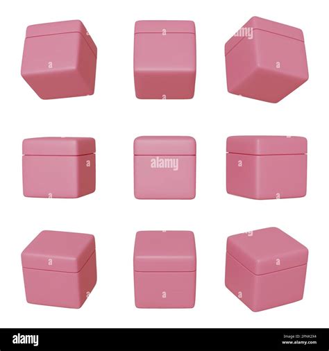 Set Realistic 3d Pink Box Vector Illustration Stock Vector Image And Art