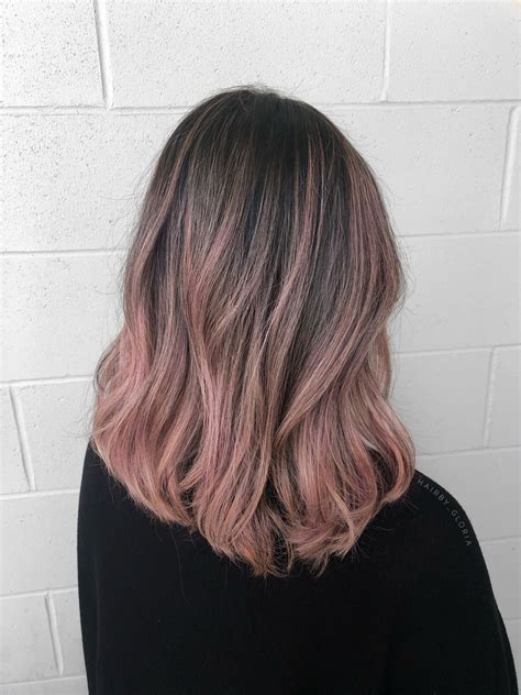 dusty pink quartz pink rose gold pastel pink balayage ombré in 2020 dusty