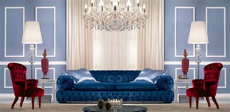 Royal Sapphire And Rich Ruby Living Room Furniture Set