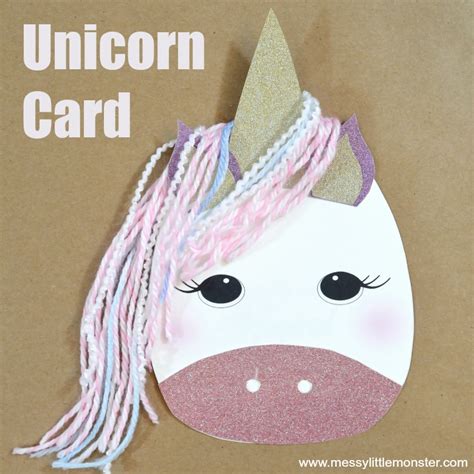 Unicorn Card Craft Messy Little Monster