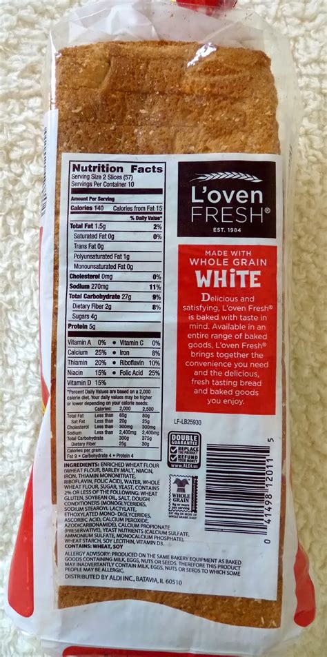 Aldi Product Reviews Loven Fresh Whole Grain White Bread