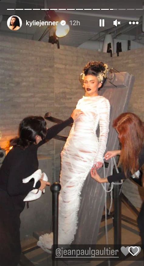 kylie jenner wears incredible bride of frankenstein costume for her halloweekend