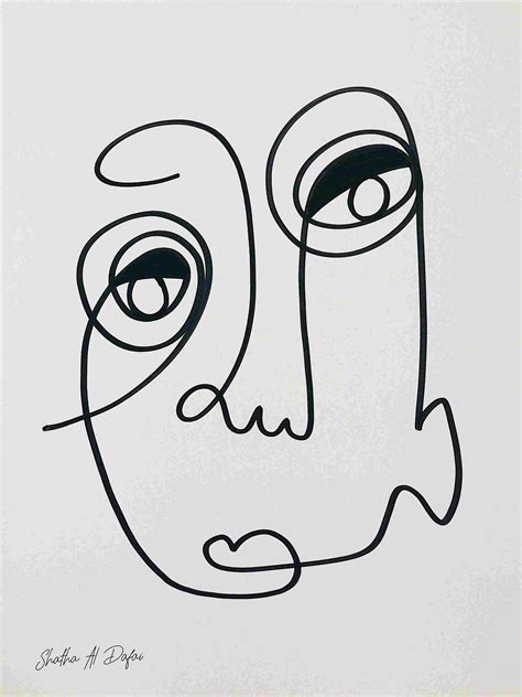 Line art face drawing requires very simple materials. One Line Drawing Face | Free download on ClipArtMag