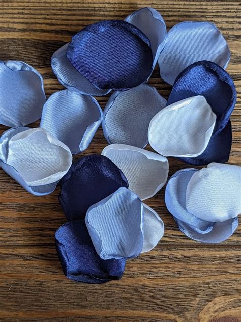 Navy Dusty Blue And Ivory Rose Petals For Wedding Decor Etsy